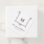 Elegante zwart-wit  Monogram Gift Labels (In situ)