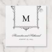 Elegante zwart-wit  Monogram Gift Labels (Achterkant)