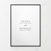 Elegante zwart-wit monogram moderne bruiloft drieluik uitnodiging (Cover)
