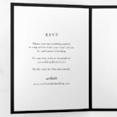 Elegante zwart-wit monogram moderne bruiloft drieluik uitnodiging (Binnenzijde eerst)