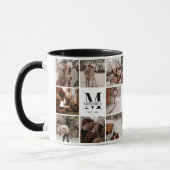 Elegante zwart-wit Multi Photo Collage Keepsake Mok (Links)