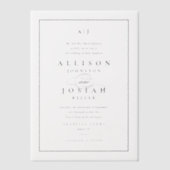 Elegante zwart-wit overlay bruiloft vellum uitnodigingen (Voorkant)