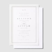Elegante zwart-wit overlay bruiloft vellum uitnodigingen (Offset)
