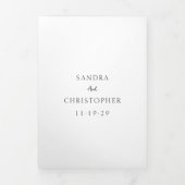 Elegante zwart-wit QR-code Moderne bruiloft Drieluik Uitnodiging (Cover)