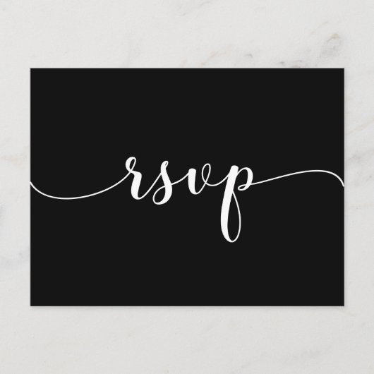 Elegante zwart-wit RSVP Briefkaart (Voorkant)