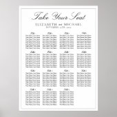 Elegante zwart-wit script bruiloft zitplaatsen poster (Voorkant)