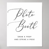 Elegante zwart-wit script bruiloftsfotocabine poster (Voorkant)