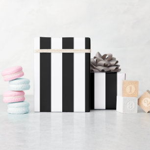 Elegante zwart-wit streep cadeaupapier