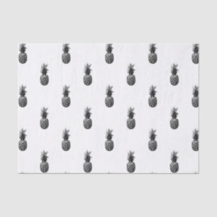 Elegante zwart-wit Tropische Ananas Aloha Tissuepapier