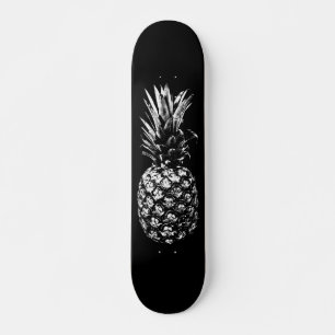 Elegante zwart-wit Tropische ananas Skateboard