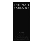 Elegante zwart-wit typografie Salon Menu Kaarten (Achterkant)