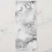 Elegante zwart-wit Waterverf marmeren bruiloft Programma (Achterkant)