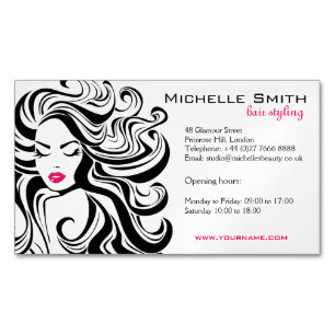 Elegante zwart wit Wavy kapsel Hair Extensions Magnetisch Visitekaartje