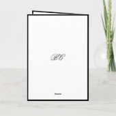 Elegante Zwart Wit Wedding Orde van Service Programma (Achterkant)