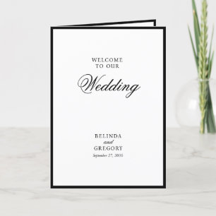Elegante Zwart Wit Wedding Orde van Service Programma