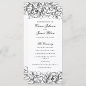 Elegante zwart-wit wervelingen bruiloft programma (Voorkant / Achterkant)