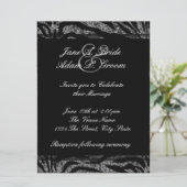 Elegante zwart-wit Zebra bruiloft Kaart (Staand voorkant)