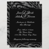 Elegante zwart-wit Zebra bruiloft Kaart (Voorkant / Achterkant)