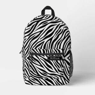 Elegante Zwart-Wit Zebra Strepen Print Cool Bedrukte Rugzak
