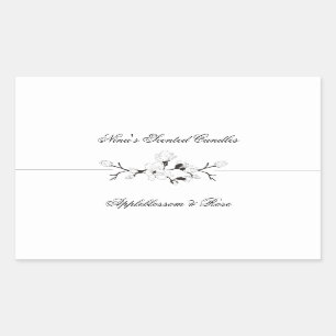 Elegante zwart-witproductetiketten rechthoekige sticker