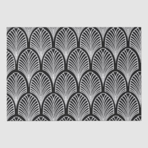 Elegante zwart-witte Art Deco-bogen Tissuepapier