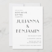 Elegante Zwart Witte Art Deco Oefenavondmaal  Kaart (Voorkant)