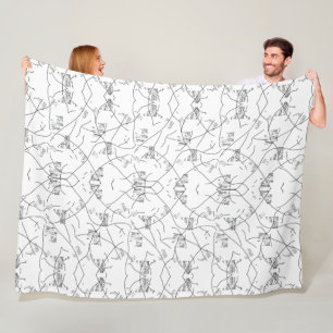 Elegante zwart-witte bloemenfleecedeken fleece deken
