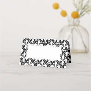Elegante zwart-witte Fleur de Lys eettafel