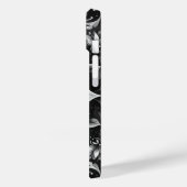 Elegante zwart witte  Floral iPhone Case (Achterkant / Links)