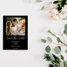 Elegante Zwart Witte Foto Save The Date