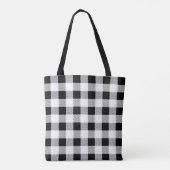 Elegante zwart witte gingham libel draagtas (Achterkant)