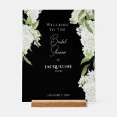 Elegante zwart witte hortensia's Douche Welkom Acryl Bord (Voorkant)
