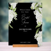 Elegante zwart witte hortensia's Douche Welkom Acryl Bord (Neutraal)