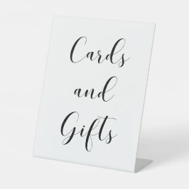 Elegante zwart-witte Kaarten & geschenken bruiloft Reclamebord Met Voetstuk