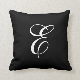 Elegante zwart-witte monogram kussenhoes kussen