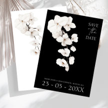 Elegante zwart-witte orchidee bruiloft