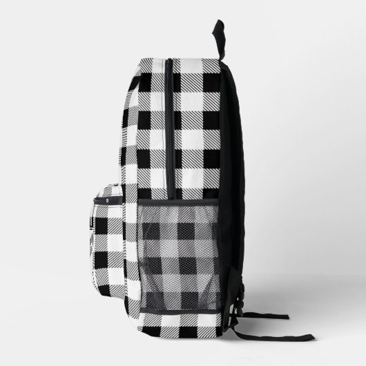 Elegante zwart witte plaid gingham libel bedrukte rugzak (Rechts)