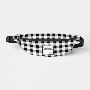 Elegante zwart witte plaid gingham libel heuptasje
