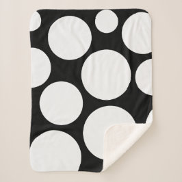 Elegante zwart-witte Polka Dot Blanket Sherpa Deken