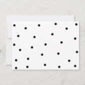 Elegante zwart-witte polka stippen dank u bedankkaart (Achterkant)