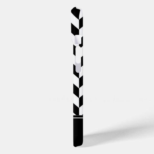 Elegante zwart-witte strepen patroonnaam Case-Mate iPhone case (Achterkant / Links)