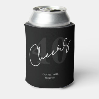 Elegante Zwart-Witte Veertigste 40e Verjaardag Blikjeskoeler