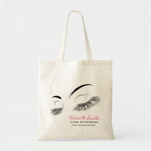 Elegante zwart-witte wimpers Tekening Lash Bar Tote Bag (Voorkant)