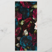 Elegante Zwarte Bloemen Trouwmenu Sjabloon Menu (Achterkant)