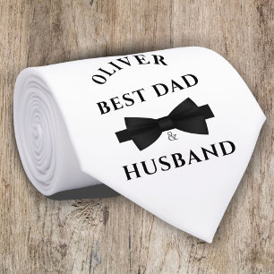 Elegante zwarte boog beste vader & man Vaderdag Stropdas