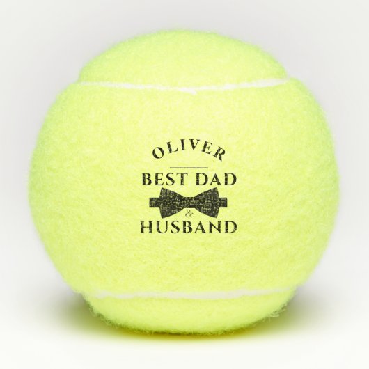Elegante zwarte boog beste vader & man Vaderdag Tennisballen (Voorkant)