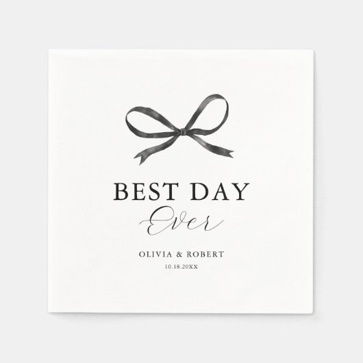 Elegante zwarte boog bruiloft servet (Voorkant)