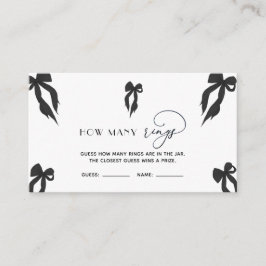 Elegante zwarte boog Raad hoe ringen spel Informatiekaartje