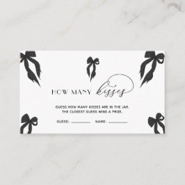 Elegante zwarte boog Raad hoeveel kussen spel Informatiekaartje