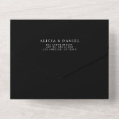 Elegante zwarte bruiloft online RSVP QR-code All In One Uitnodiging (Achterkant)